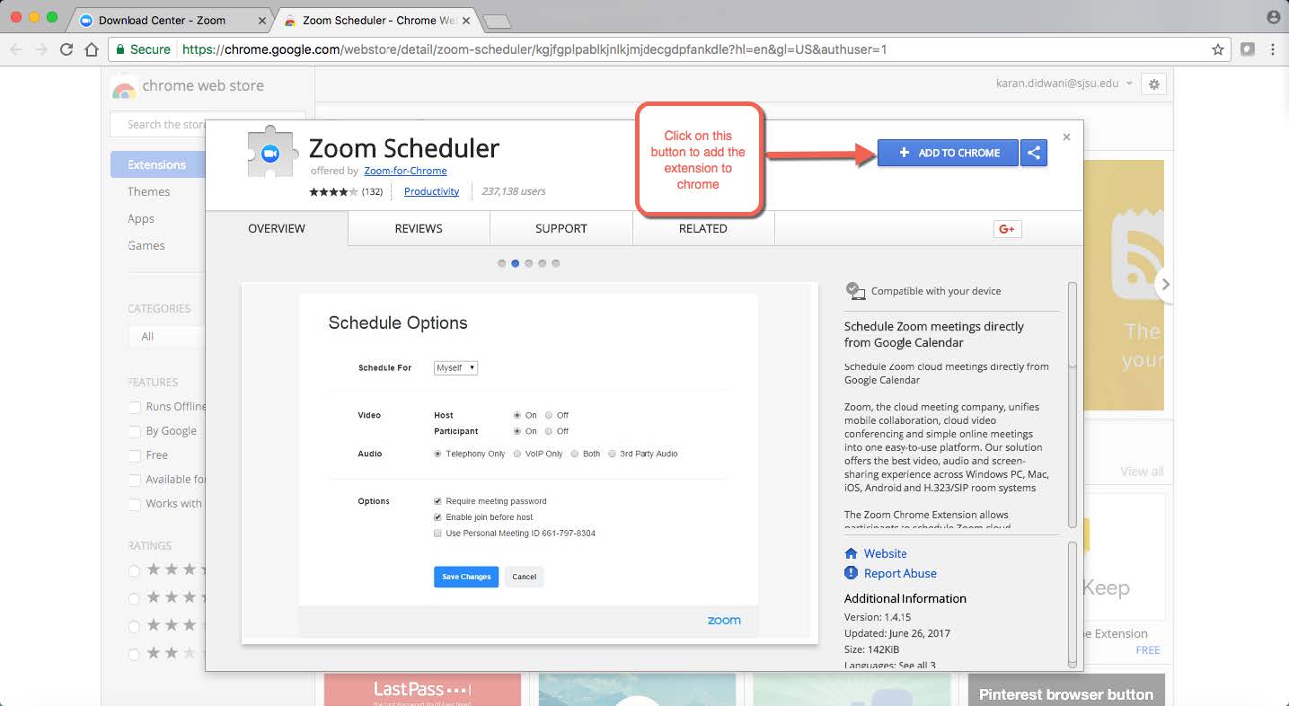 add to Chrome panel