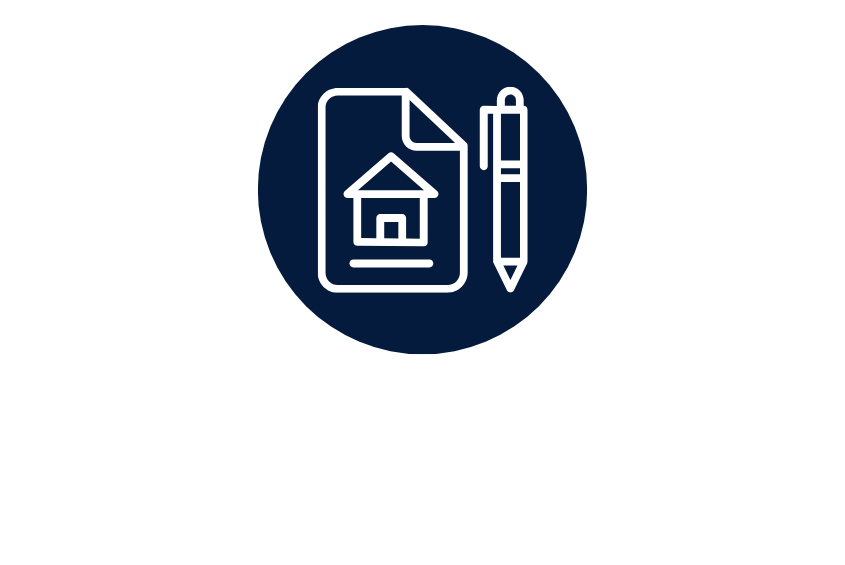 Icon graphic depicting a real estate transaction.