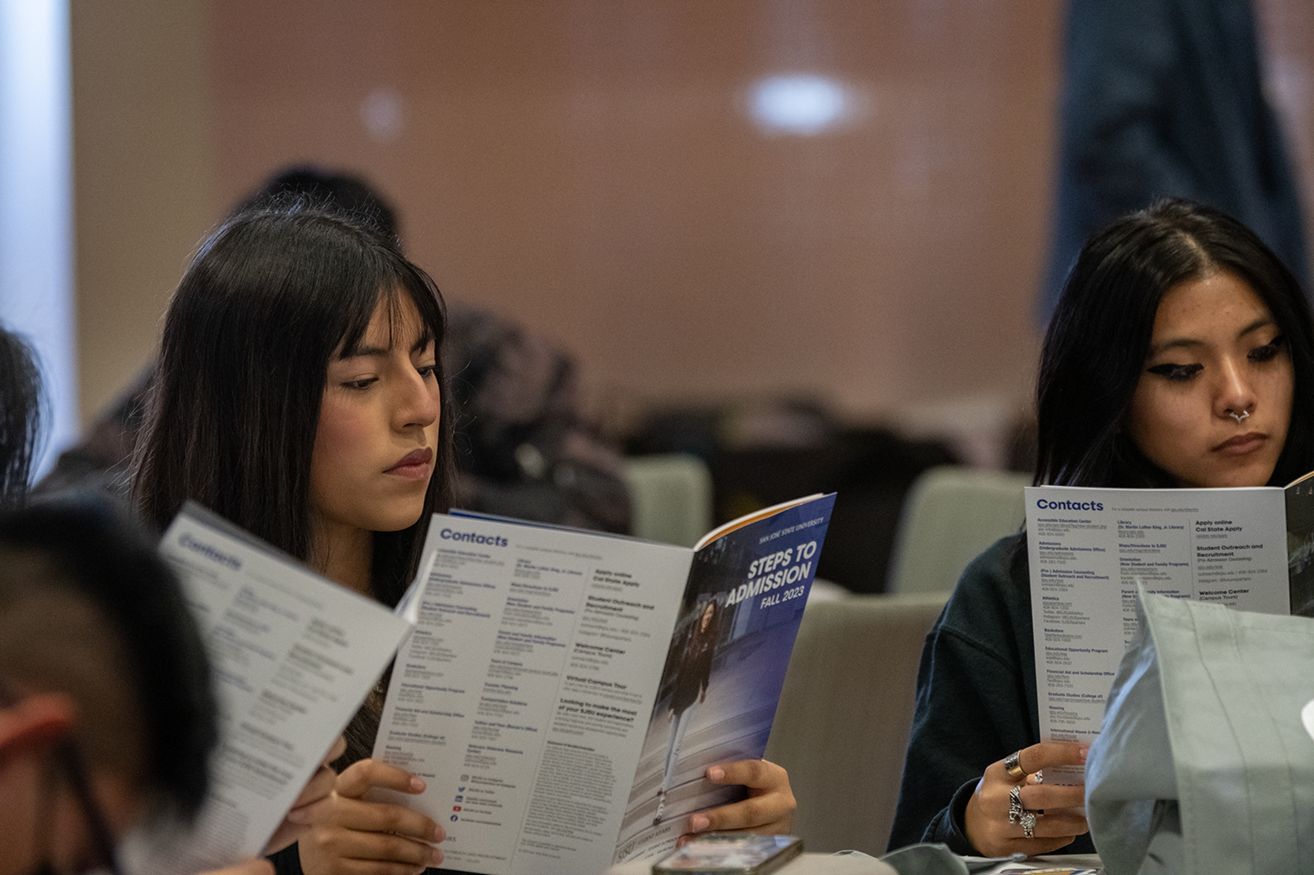 student reading